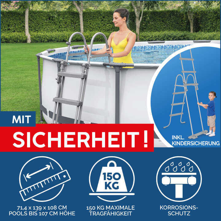 Bestway Steel Pro MAX™ Frame Pool Set mit Filterpumpe rund 366 x 100 cm